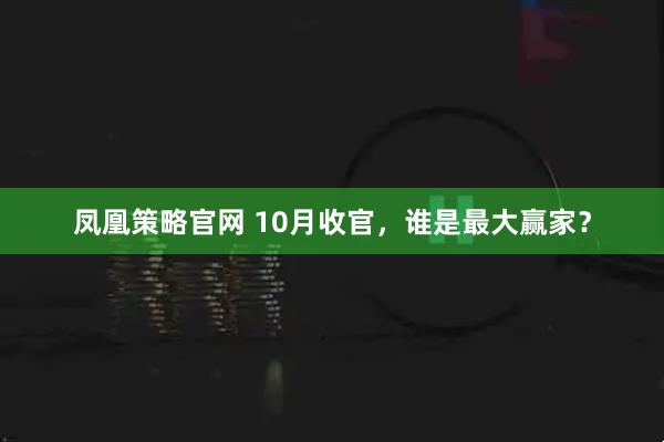 凤凰策略官网 10月收官，谁是最大赢家？