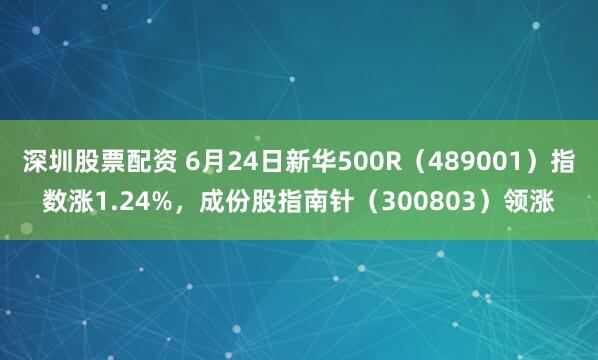 深圳股票配资 6月24日新华500R（489001）指数涨1.24%，成份股指南针（300803）领涨