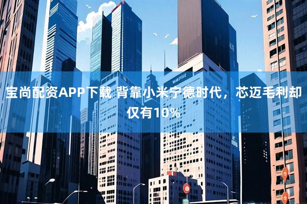 宝尚配资APP下载 背靠小米宁德时代，芯迈毛利却仅有10%